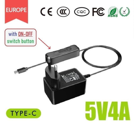 CAFF 5V/4A (TYPE-C) Power Adaptor 20W - REAL 4A